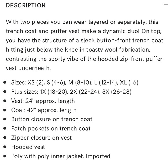 VENUS Layered Coat And Vest Set - Picture 3 of 7